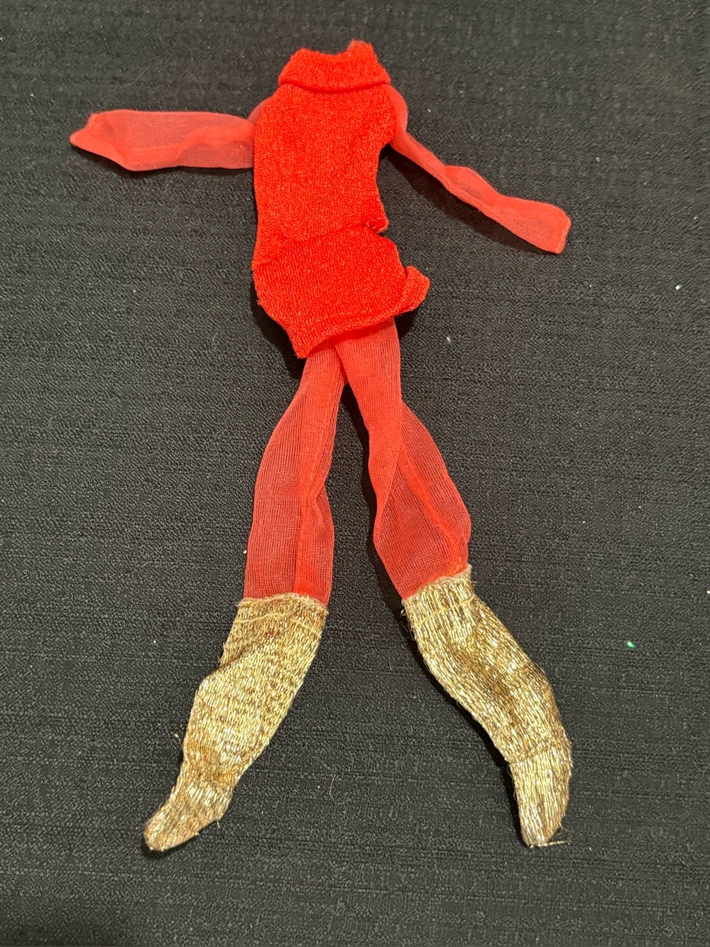 VTG 70 Mattel Barbie "Live Action" doll fashion piece #1156 RED/orange jumpsuit